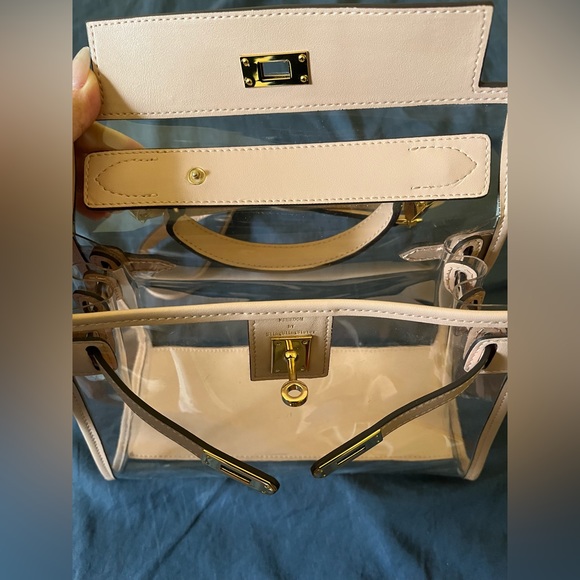 Clear bag with baby pink detailing; unsure of the brand-looks like a Kelly bag - Picture 5 of 5